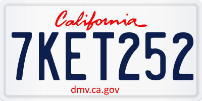 CA license plate 7KET252