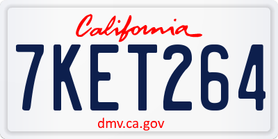 CA license plate 7KET264