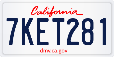 CA license plate 7KET281