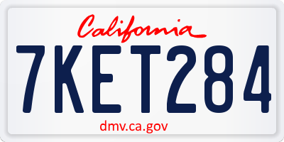 CA license plate 7KET284