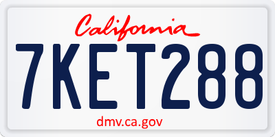 CA license plate 7KET288