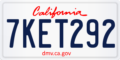 CA license plate 7KET292