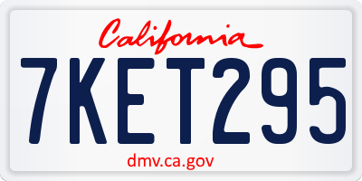 CA license plate 7KET295