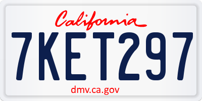CA license plate 7KET297