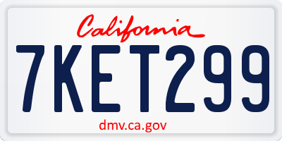 CA license plate 7KET299