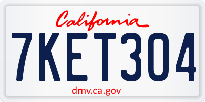 CA license plate 7KET304