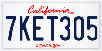 CA license plate 7KET305