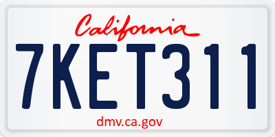 CA license plate 7KET311