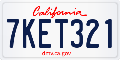 CA license plate 7KET321
