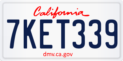 CA license plate 7KET339