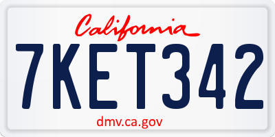 CA license plate 7KET342