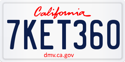 CA license plate 7KET360