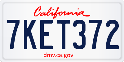 CA license plate 7KET372