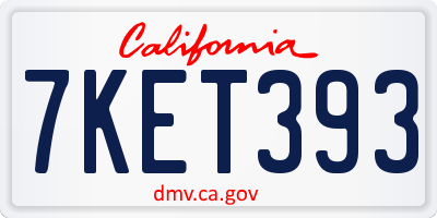 CA license plate 7KET393