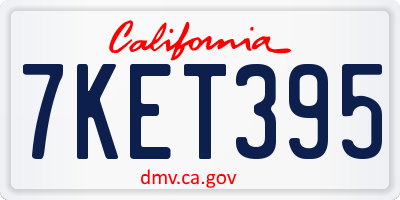 CA license plate 7KET395
