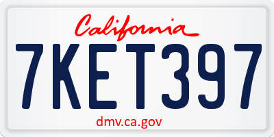 CA license plate 7KET397