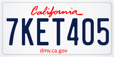 CA license plate 7KET405