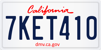 CA license plate 7KET410