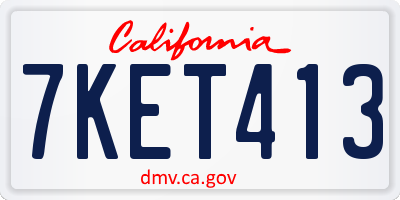 CA license plate 7KET413