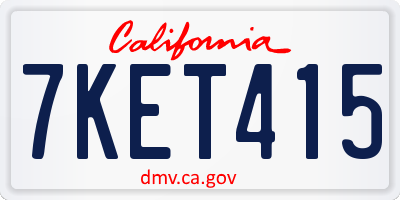 CA license plate 7KET415
