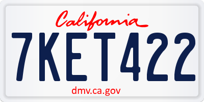 CA license plate 7KET422