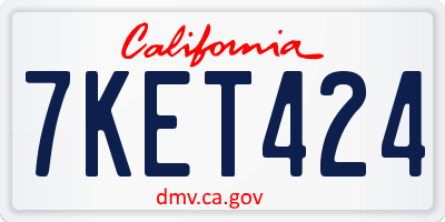 CA license plate 7KET424