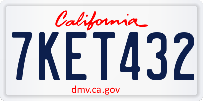 CA license plate 7KET432