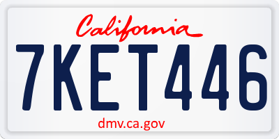 CA license plate 7KET446