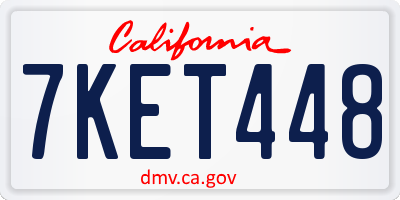 CA license plate 7KET448
