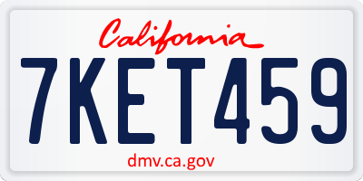 CA license plate 7KET459