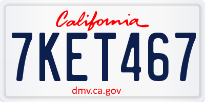 CA license plate 7KET467