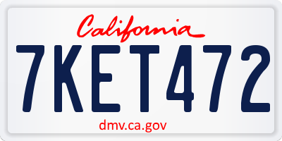 CA license plate 7KET472