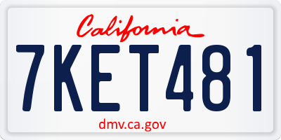 CA license plate 7KET481