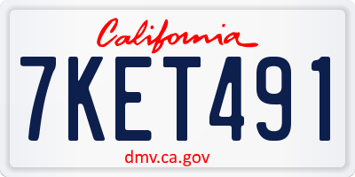 CA license plate 7KET491