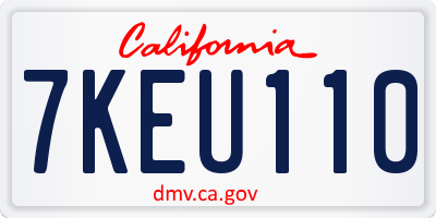 CA license plate 7KEU110