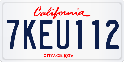 CA license plate 7KEU112