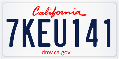 CA license plate 7KEU141