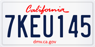 CA license plate 7KEU145