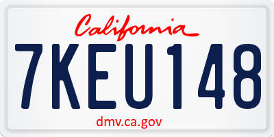 CA license plate 7KEU148