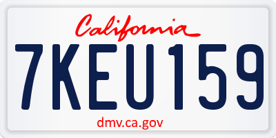 CA license plate 7KEU159