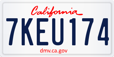 CA license plate 7KEU174