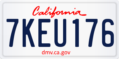 CA license plate 7KEU176