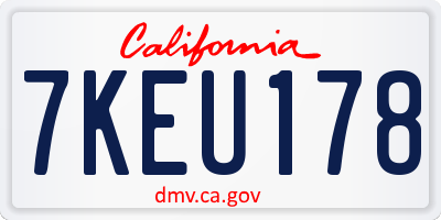 CA license plate 7KEU178