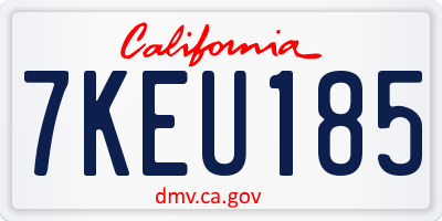 CA license plate 7KEU185