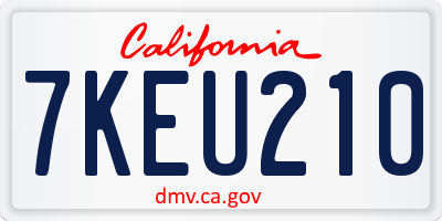 CA license plate 7KEU210