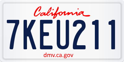 CA license plate 7KEU211