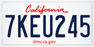 CA license plate 7KEU245