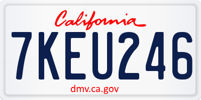 CA license plate 7KEU246