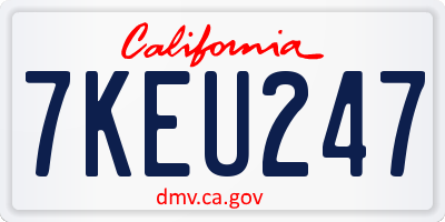 CA license plate 7KEU247