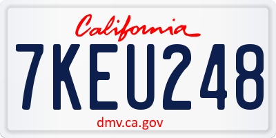CA license plate 7KEU248